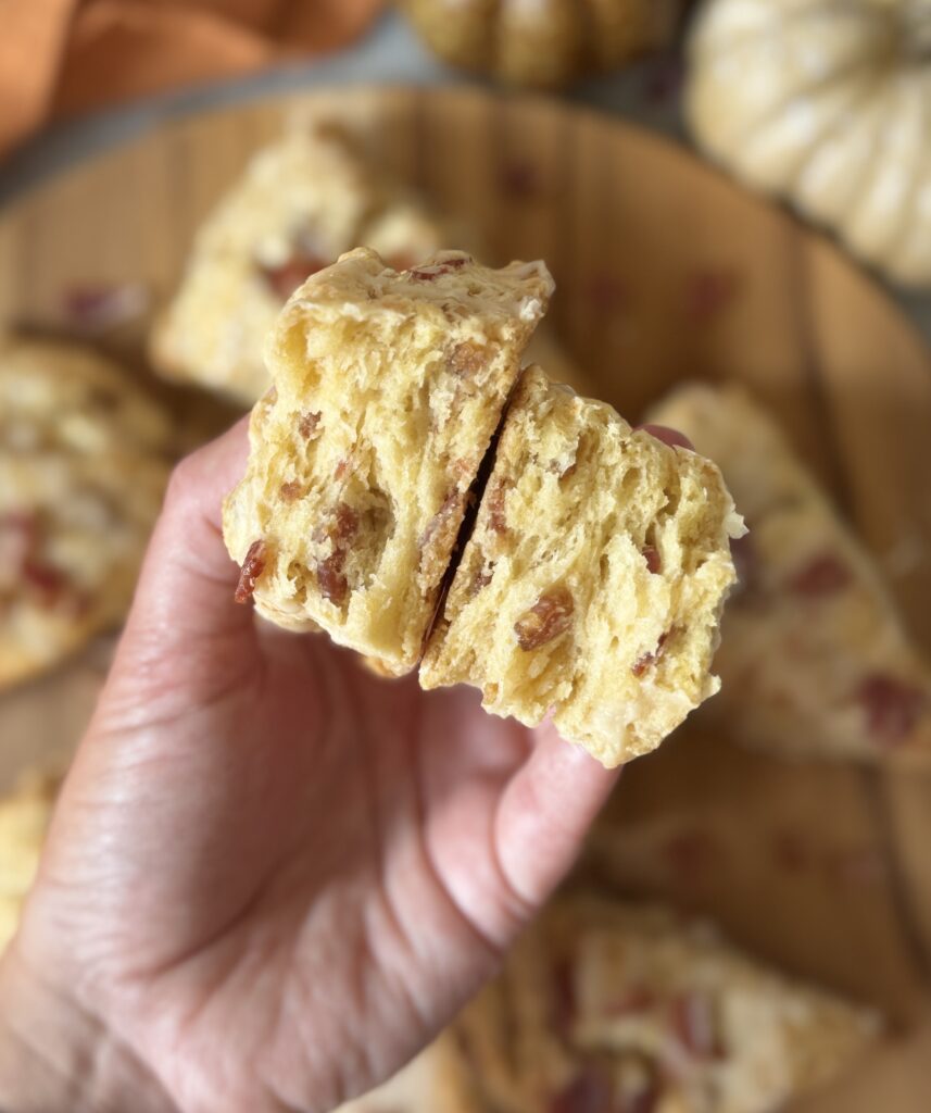 maple bacon sourdough scones crumb