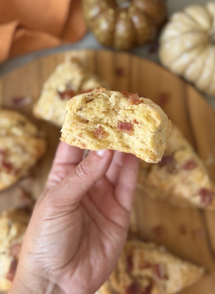 maple bacon sourdough scones