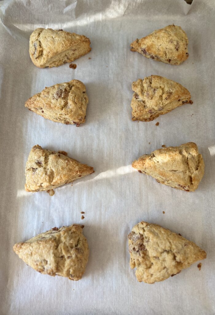 baked maple bacon sourdough scones