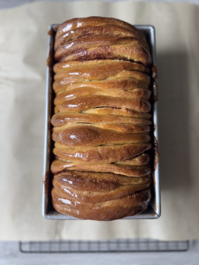 baked sourdough pumpkin loaf
