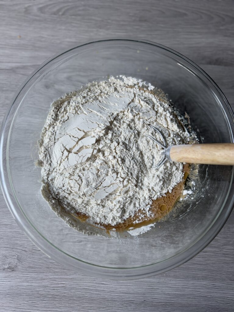 mixing the pull-apart loaf