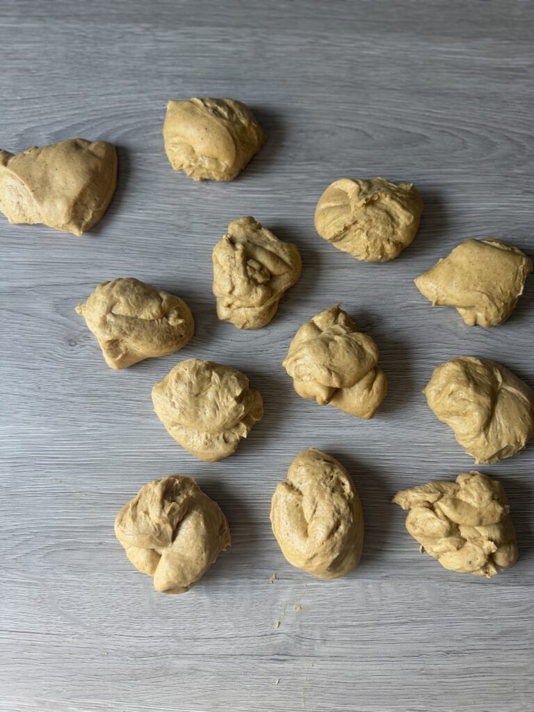 shaping pumpkin loaf