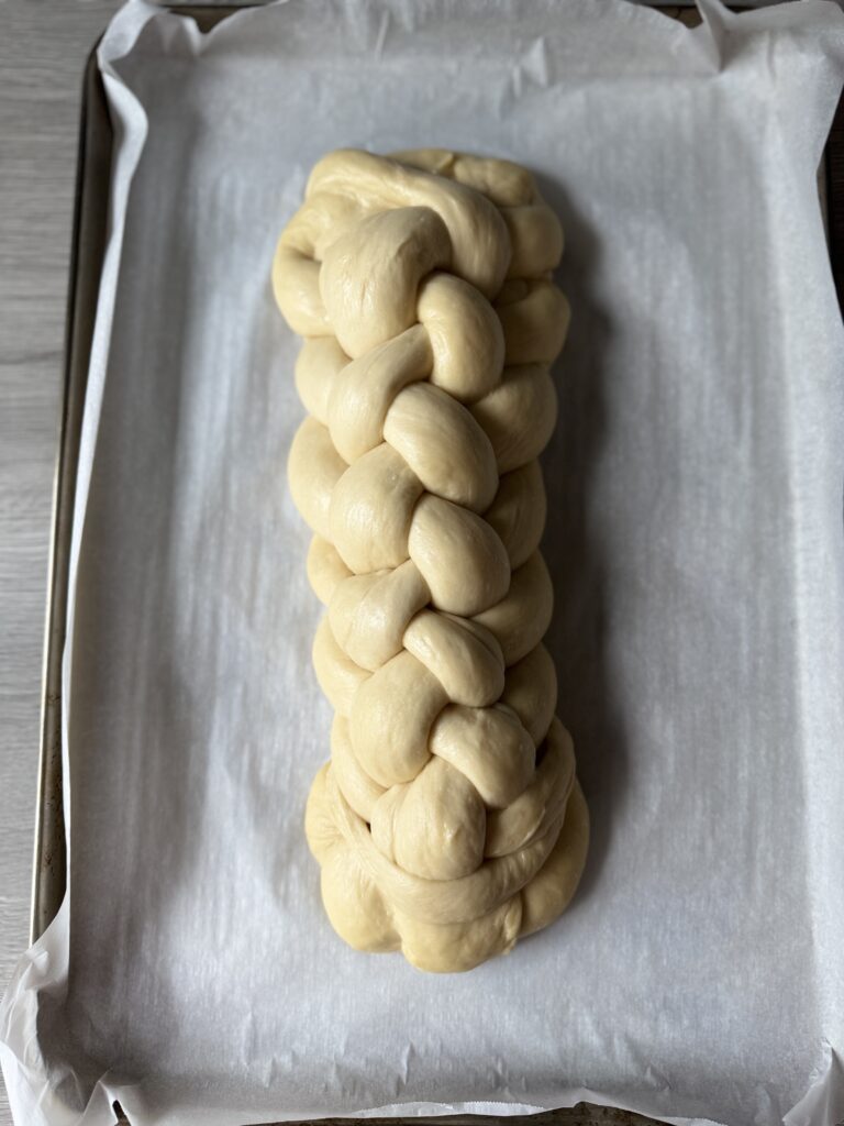 proofed sourdough challah