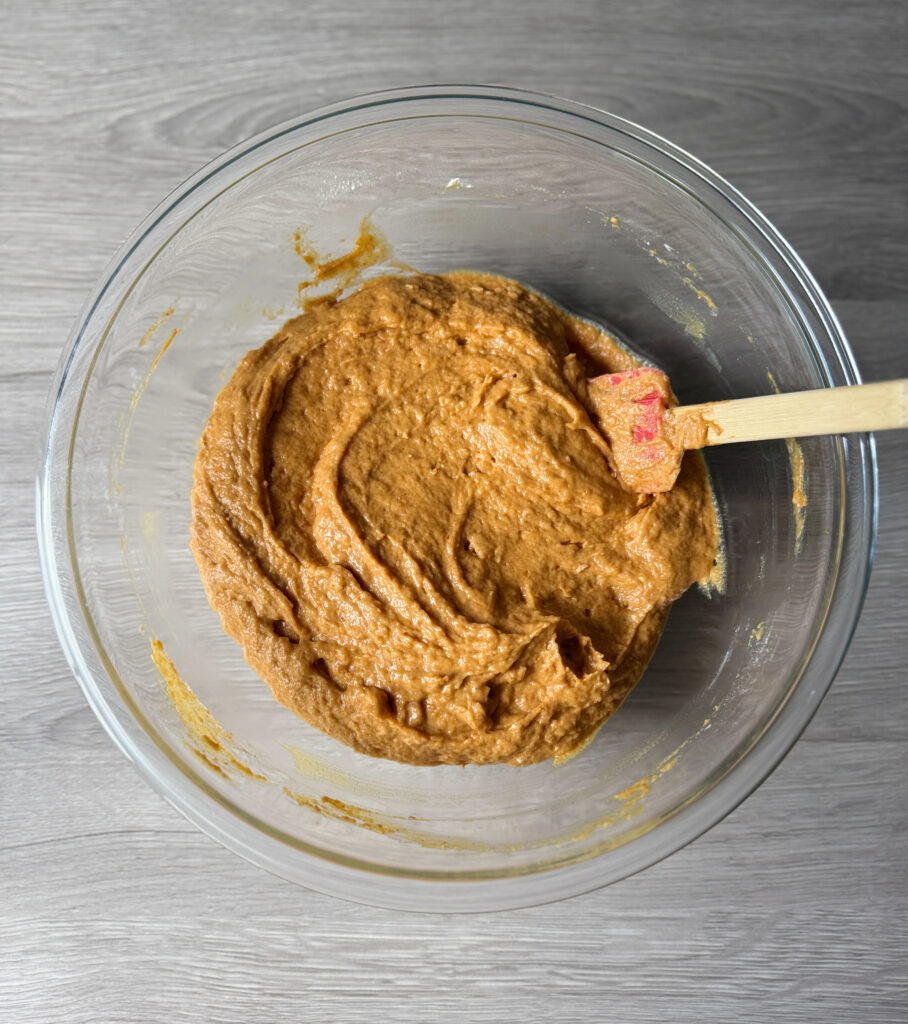 sourdough pumpkin cake batter