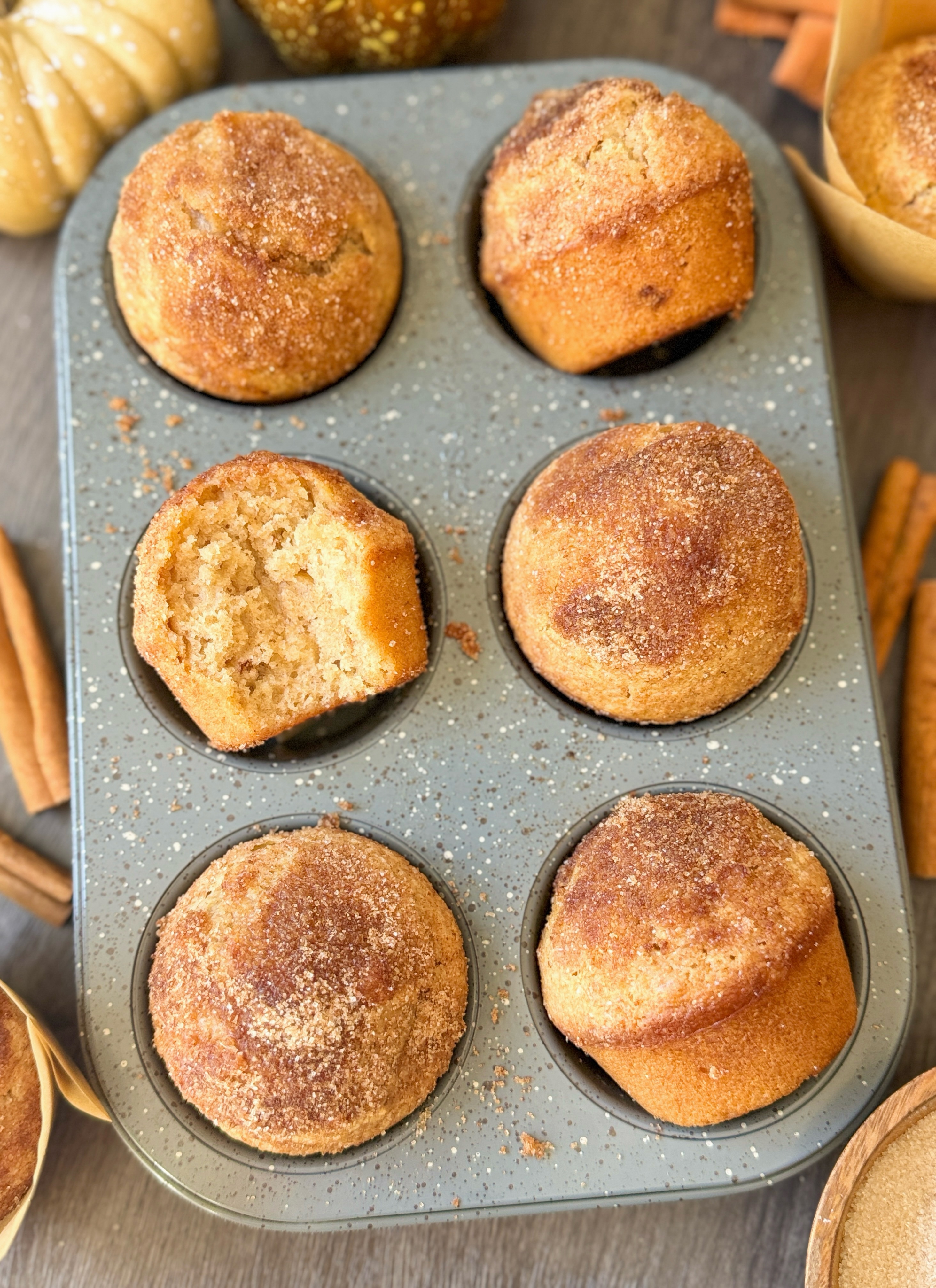 sourdough snickerdoodle maple muffins
