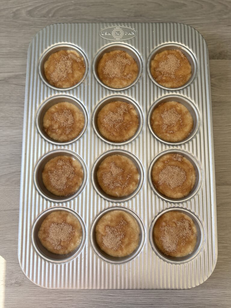 portioned snickerdoodle muffins
