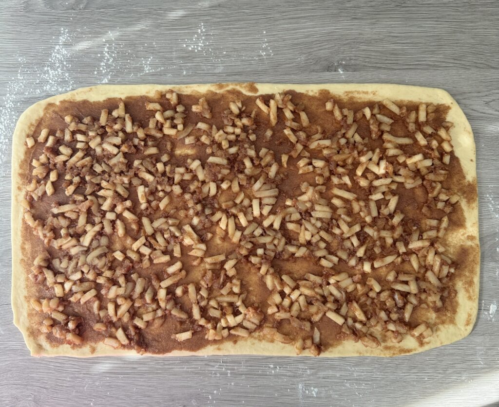 shaping cinnamon rolls