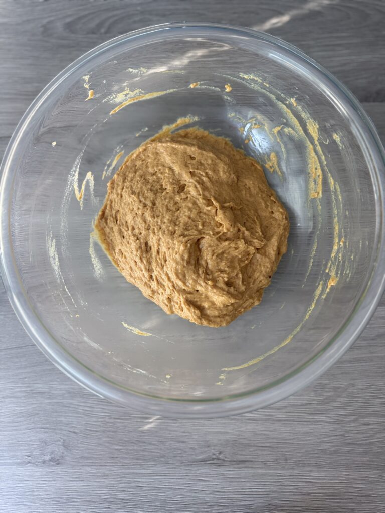 pumpkin sourdough donut muffin batter