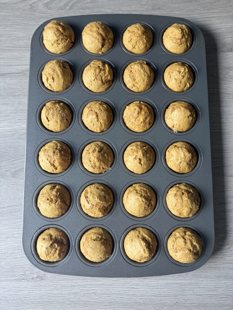 baked pumpkin sourdough donut muffins