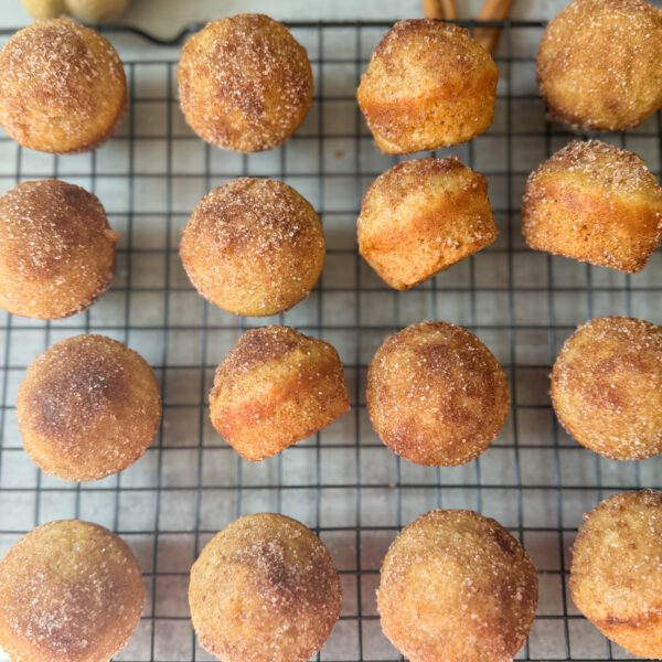 apple cider sourdough donut muffins