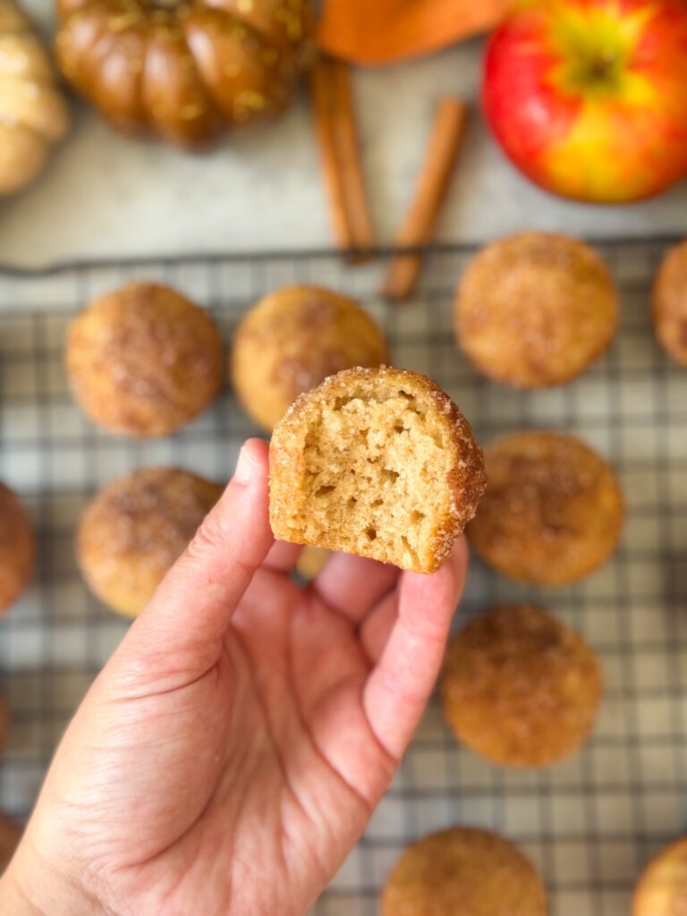 apple cider sourdough donut muffins
