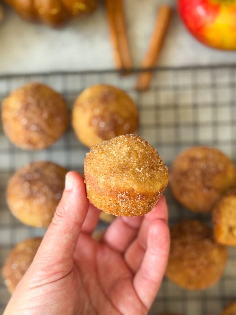 apple cider sourdough donut muffins