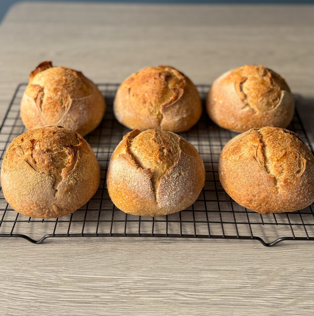 baked sourdough bread bowls