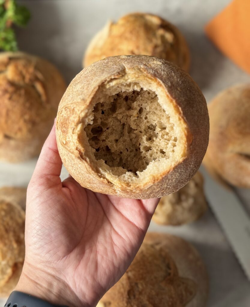 inside of bread bowl