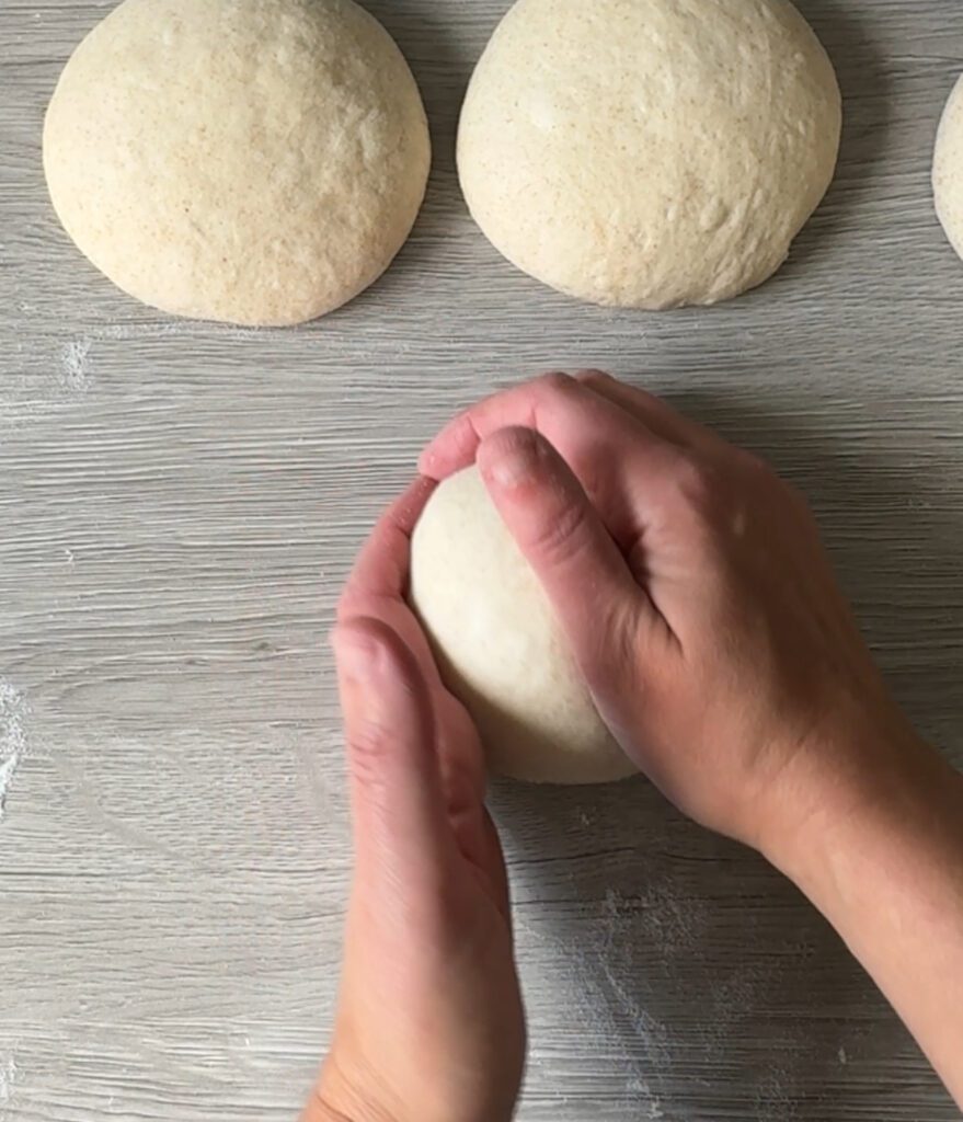 shaping bread bowls
