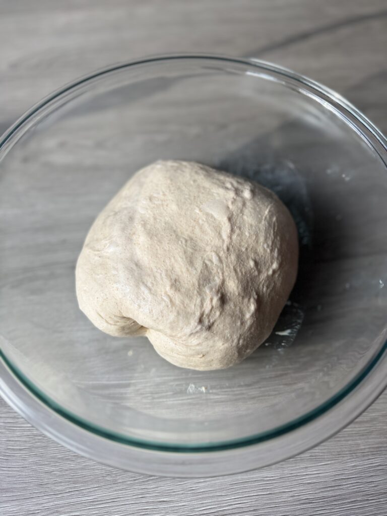 stretch and folded dough
