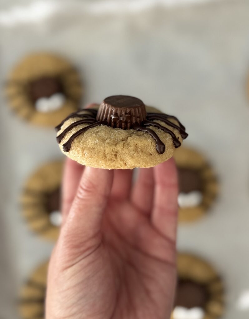 assembling spider cookies