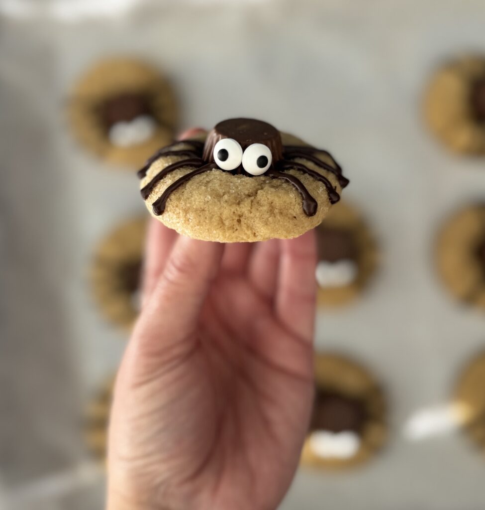 assembling spider cookies