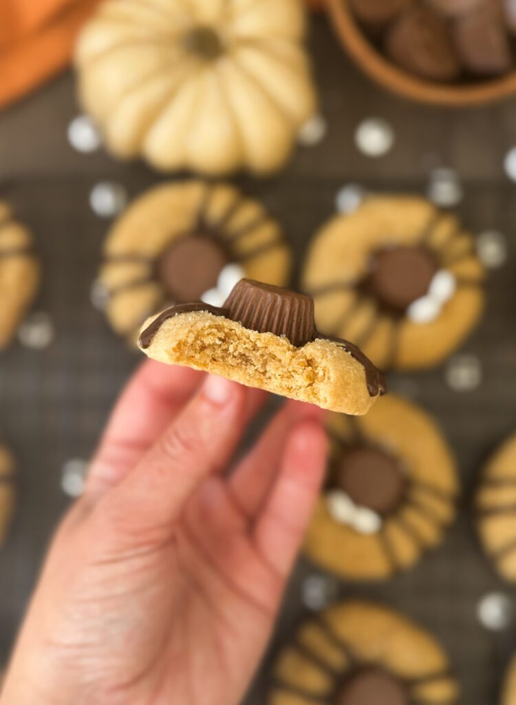 inside of sourdough peanut butter spider cookies