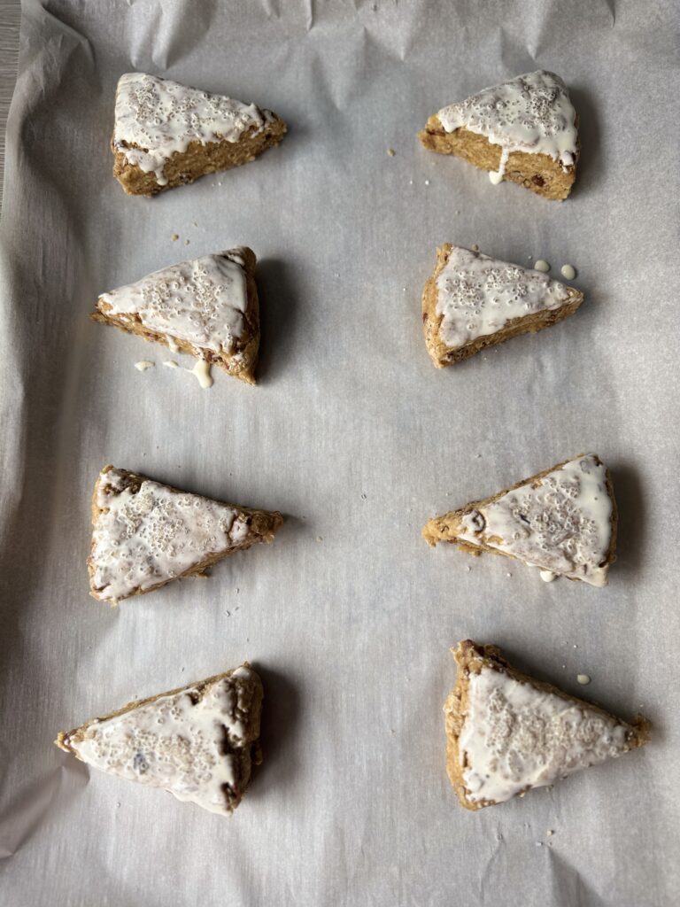 cinnamon pecan sourdough scones