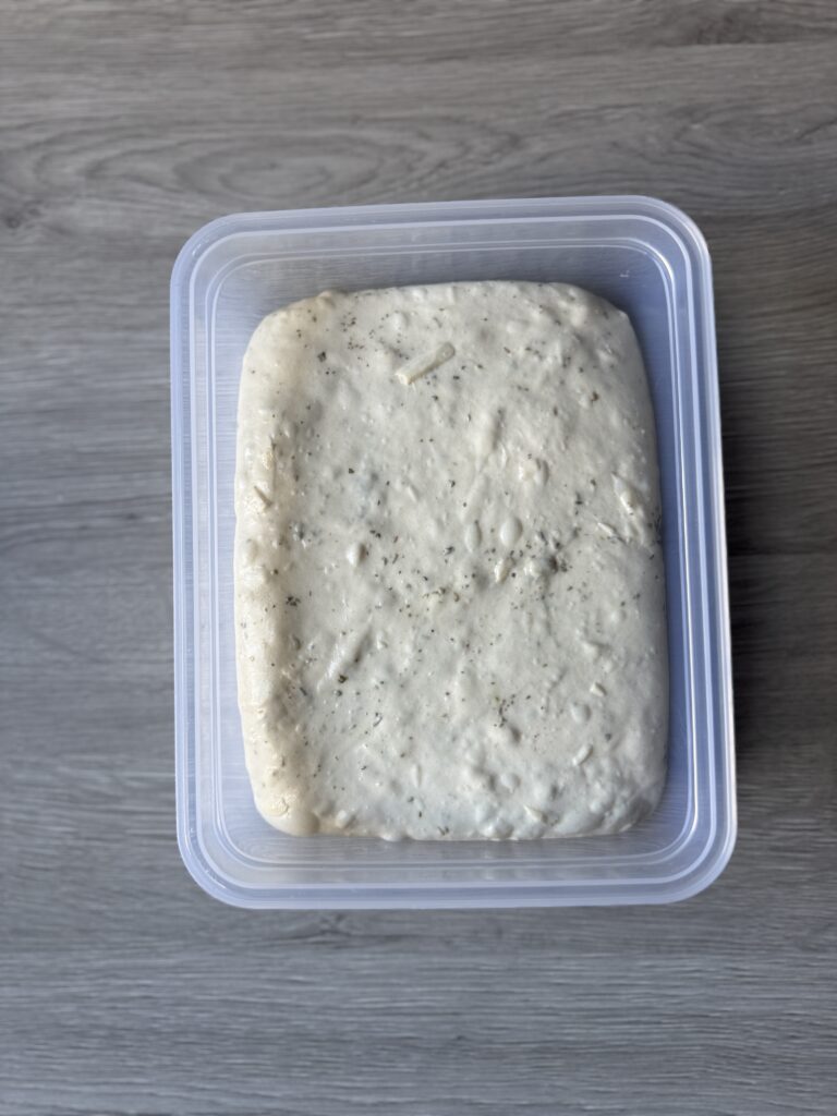 ciabatta dough proofed