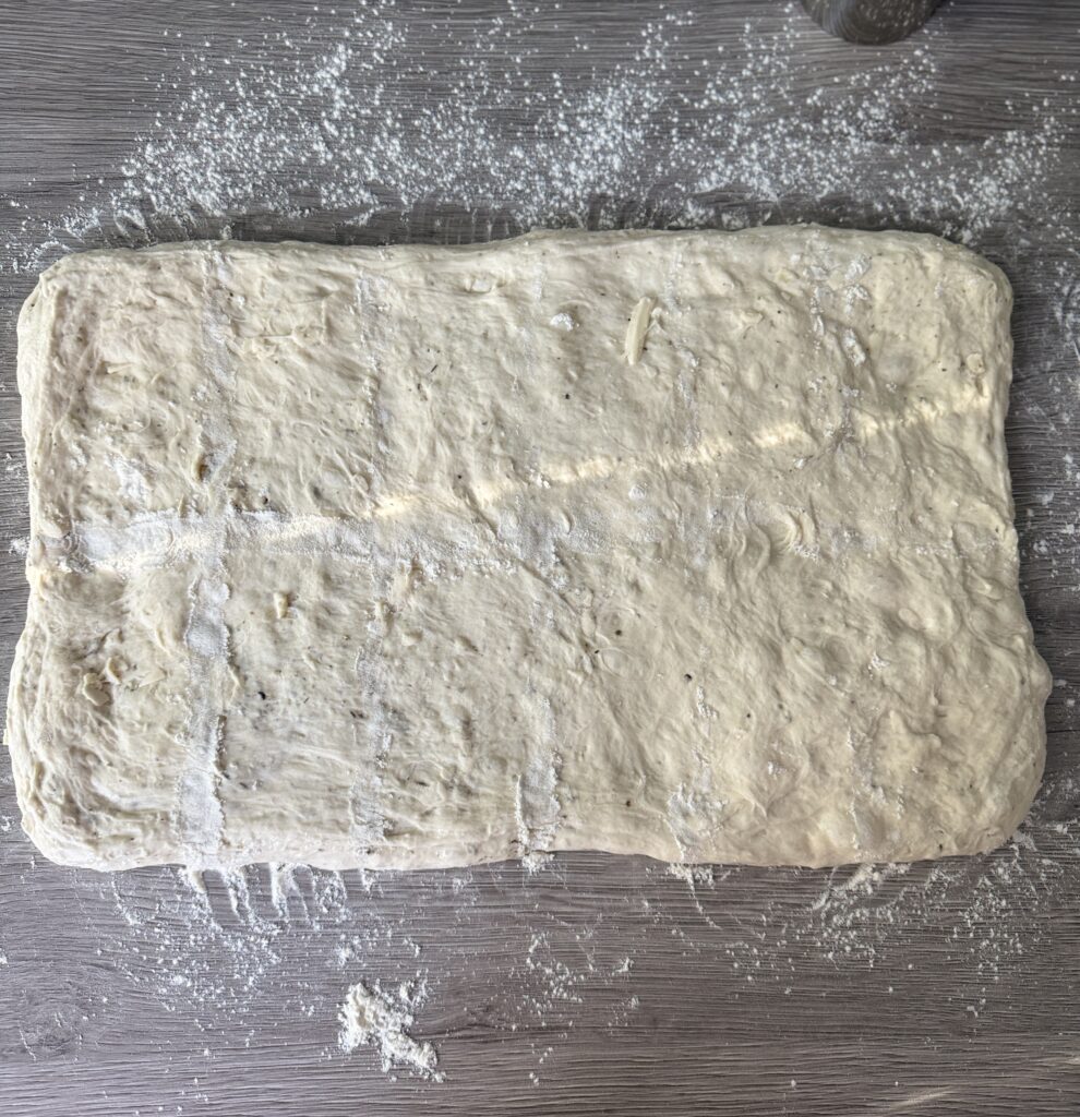shaping ciabatta rolls
