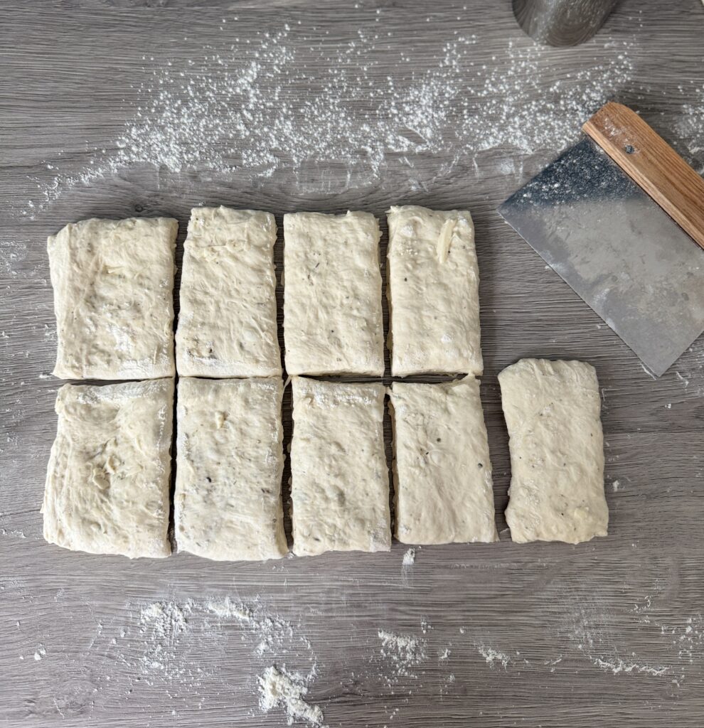 cutting ciabatta rolls