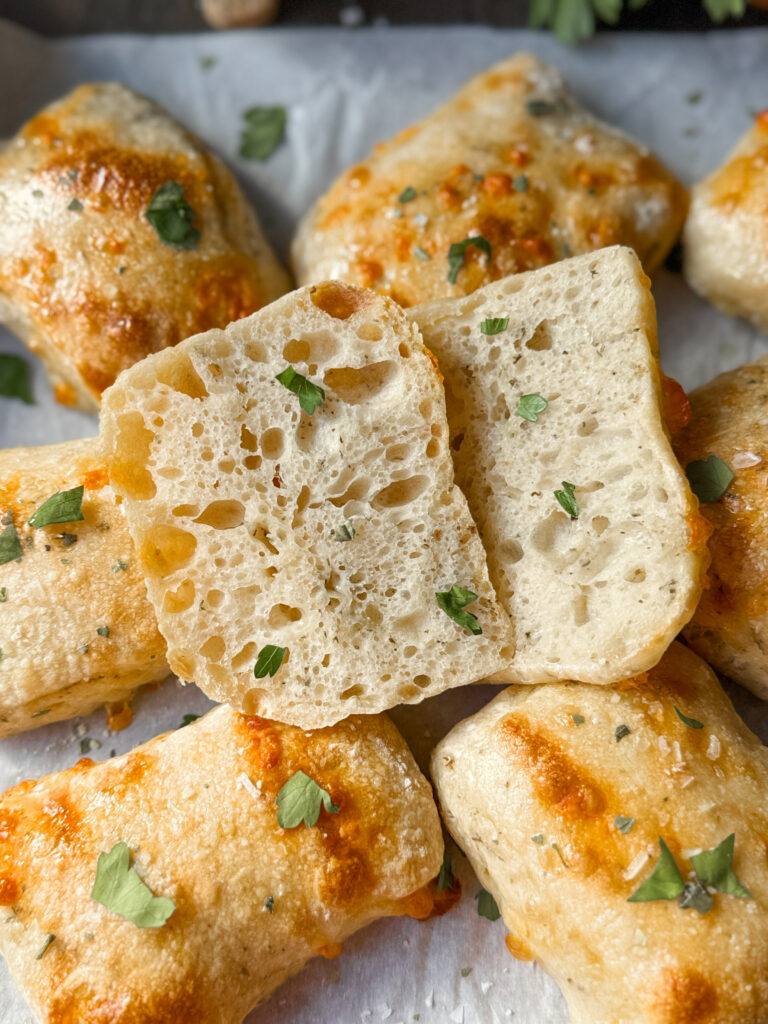 Parmesan herb sourdough ciabatta rolls