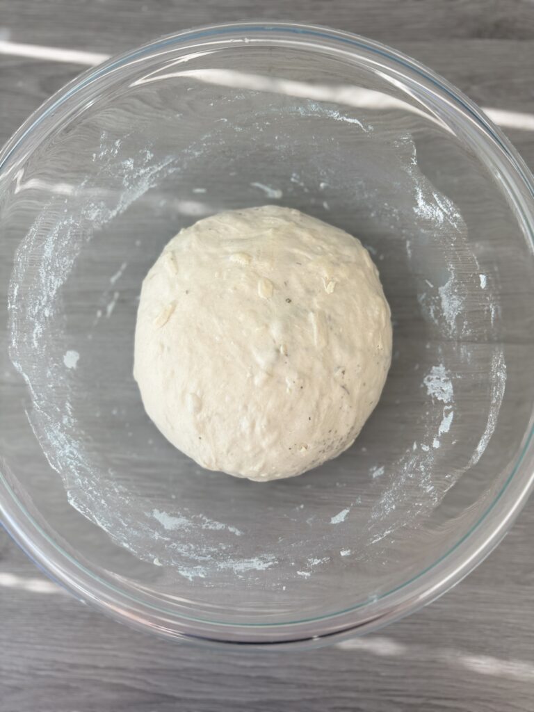 ciabatta dough after stretch and folds
