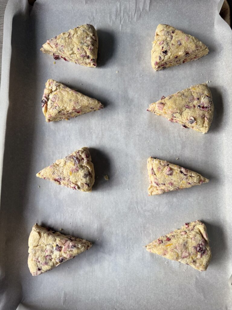 shaped cranberry orange scones