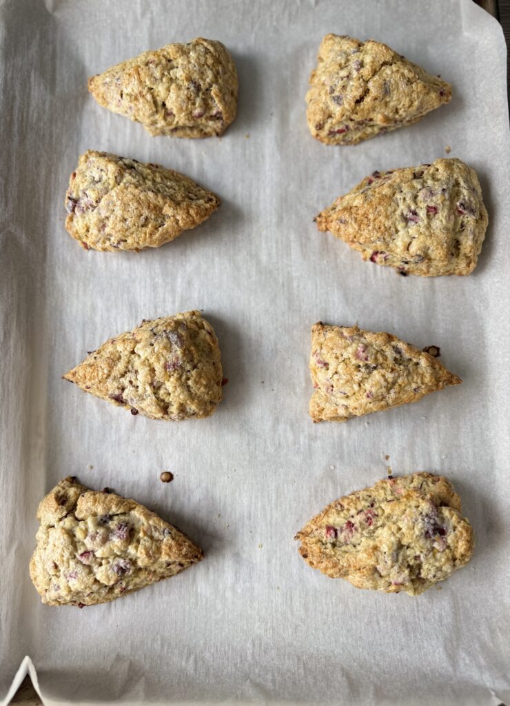 baked cranberry orange scones