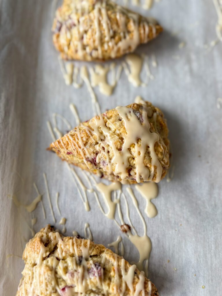 glazed cranberry orange scones