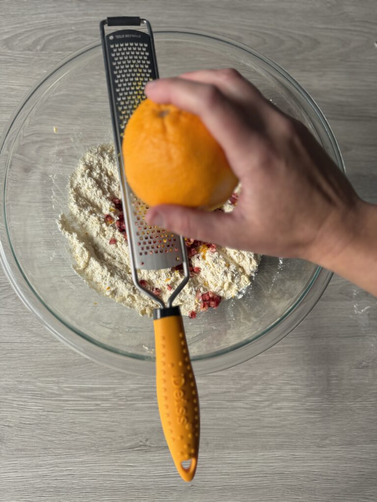 zesting the orange