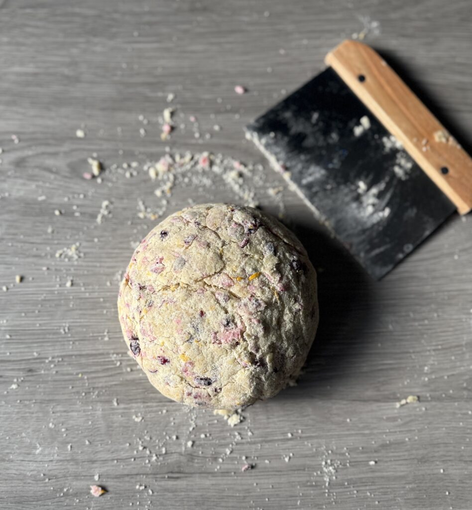 mixed cranberry orange dough