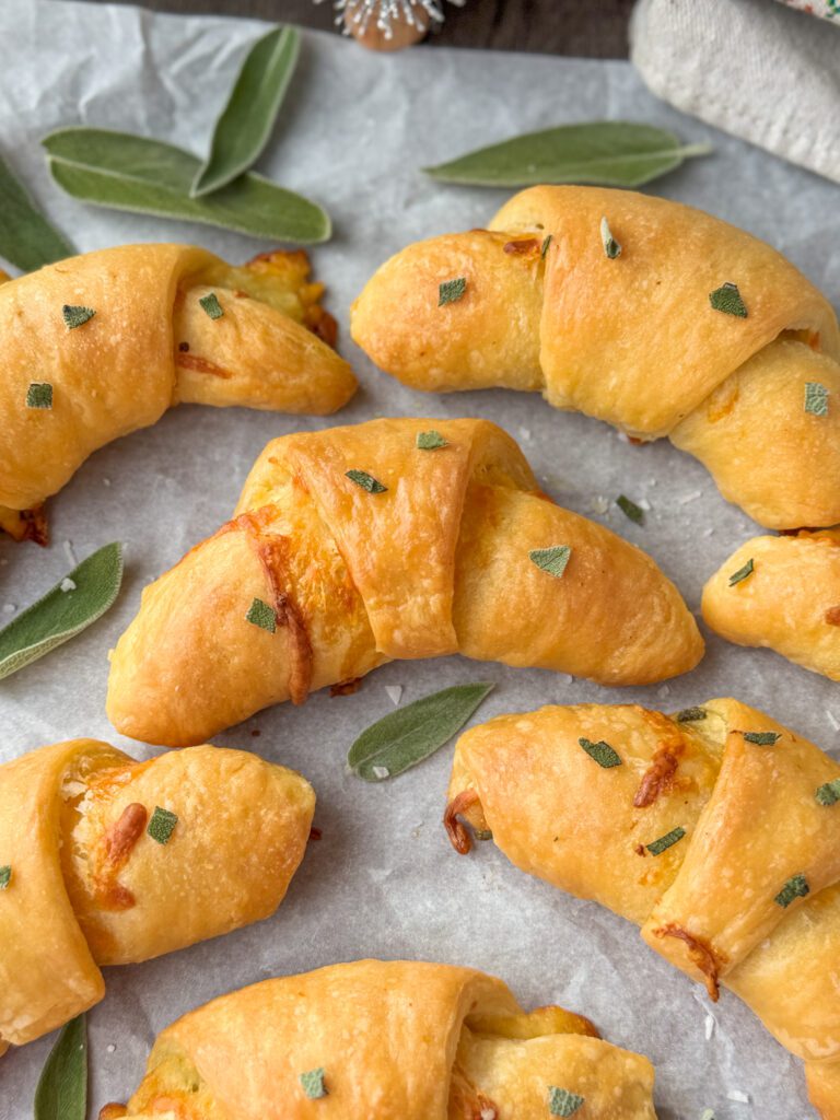 garlic sage sourdough crescent rolls