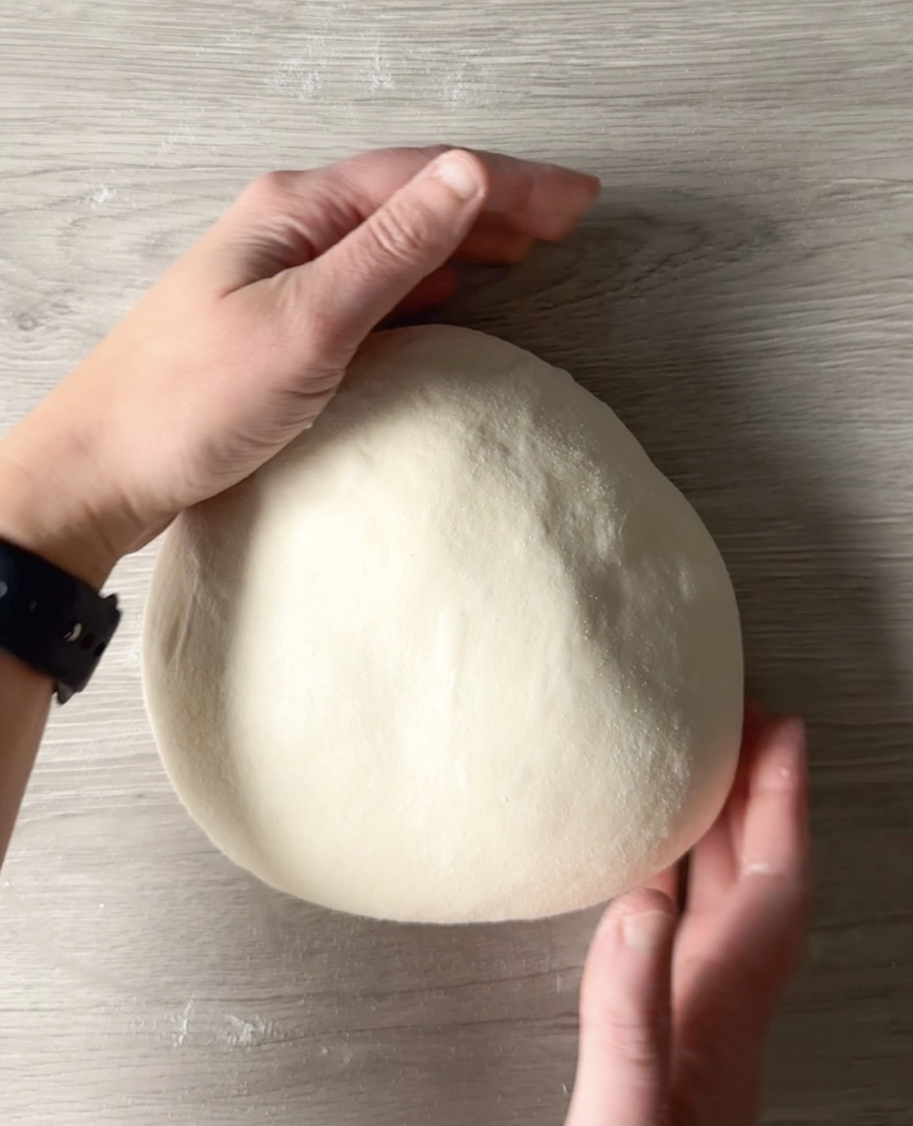 shaping sourdough bread
