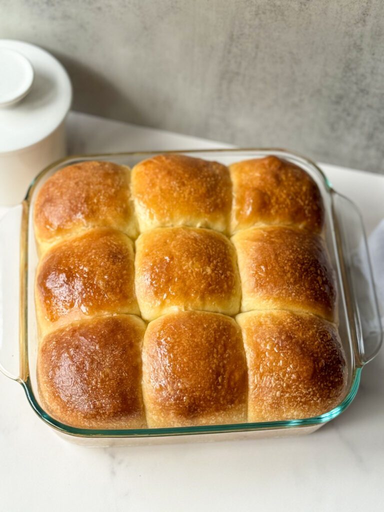 soft sourdough brioche dinner rolls