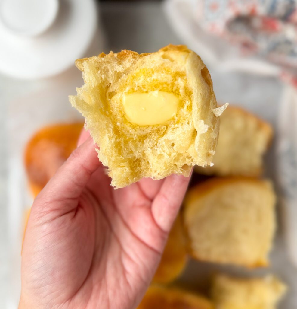 soft sourdough brioche dinner rolls