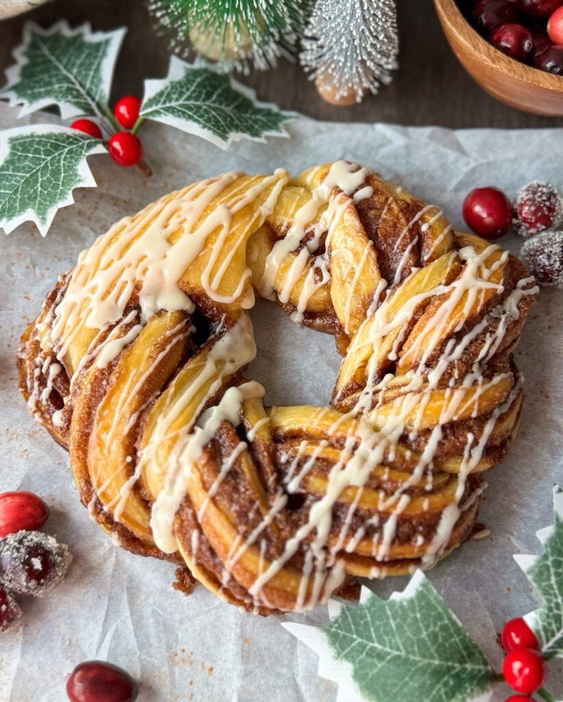 sourdough cinnamon swirl bread wreath