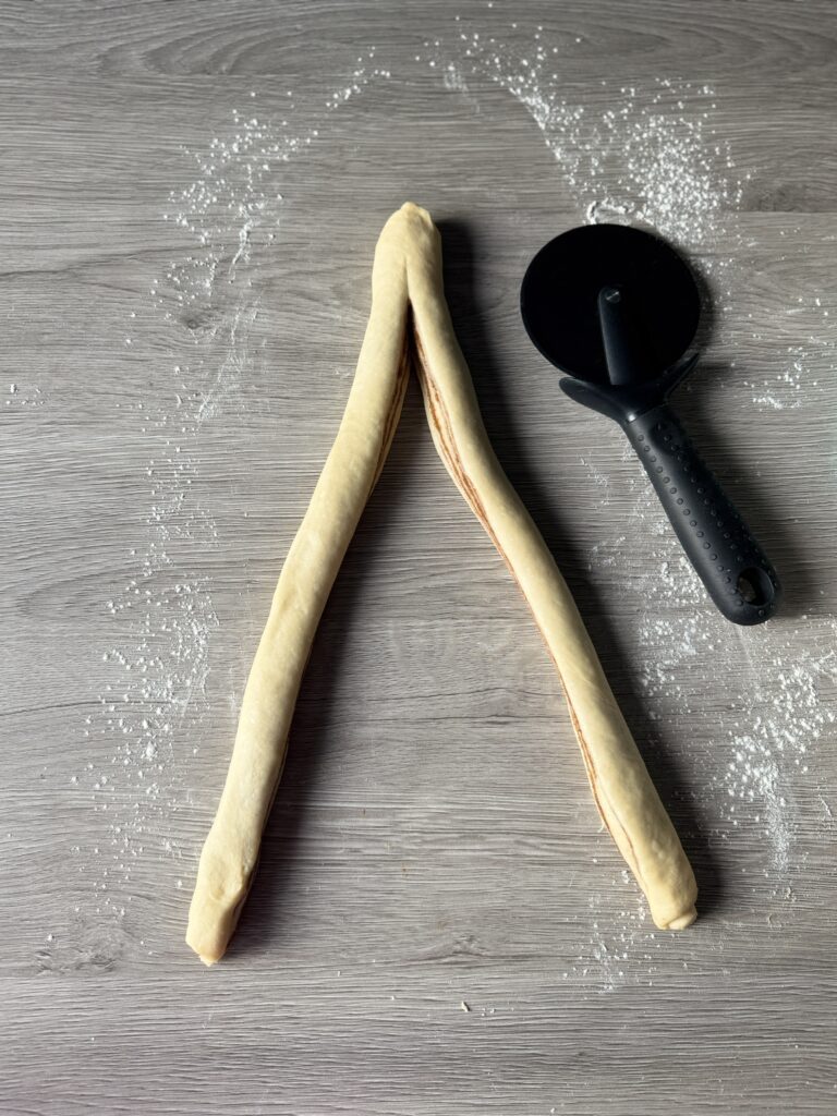 braiding cinnamon swirl bread