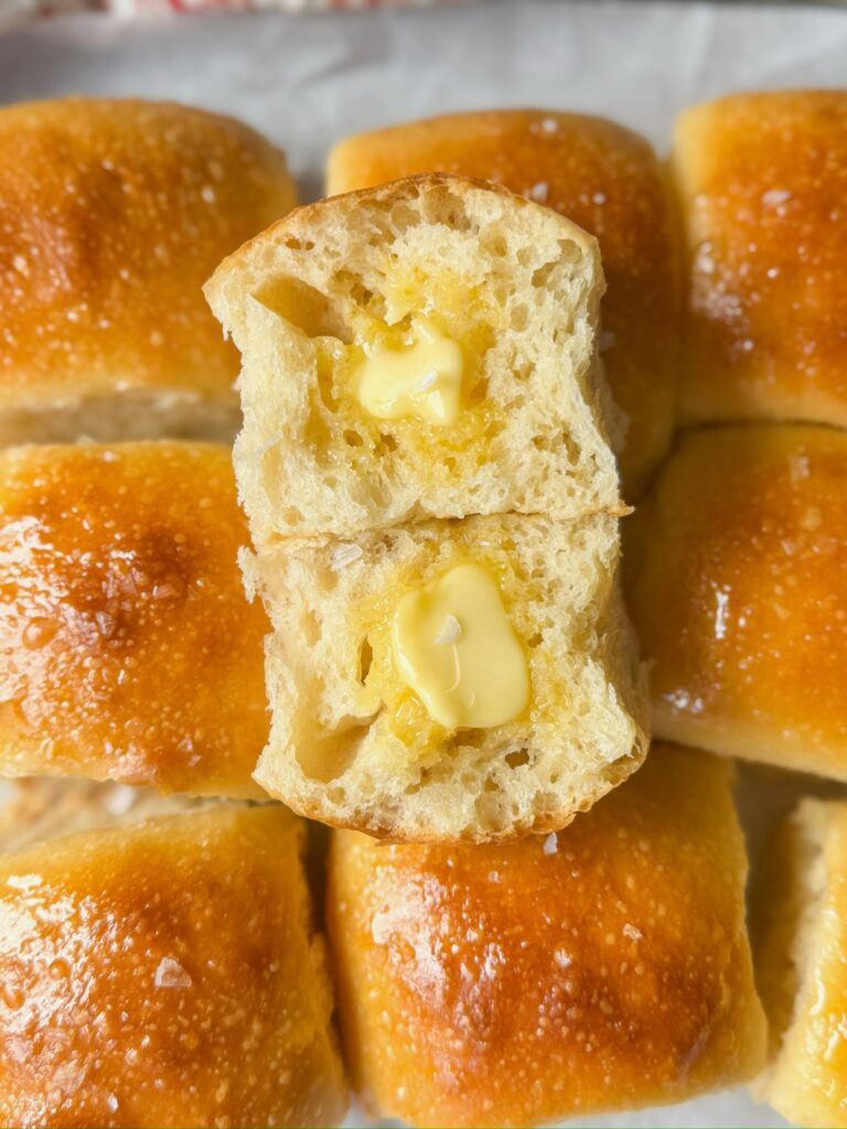 soft sourdough dinner rolls