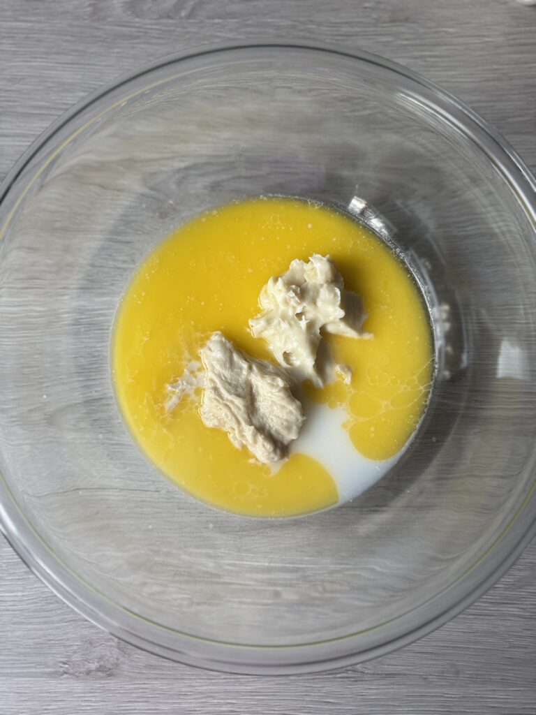 mixing soft sourdough dinner rolls