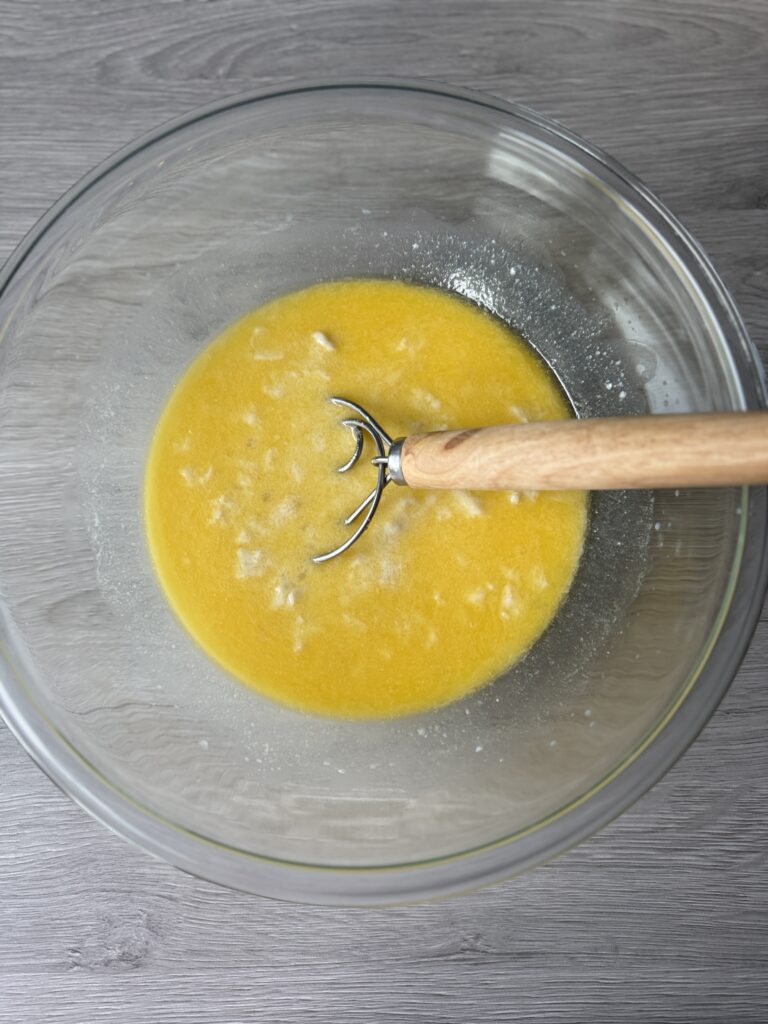mixing sourdough dinner rolls