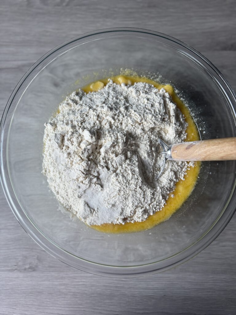 mixing soft sourdough dinner rolls