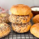 sourdough discard protein bagels with Greek yogurt