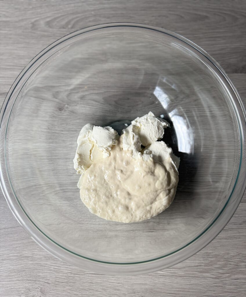 mixing protein bagels