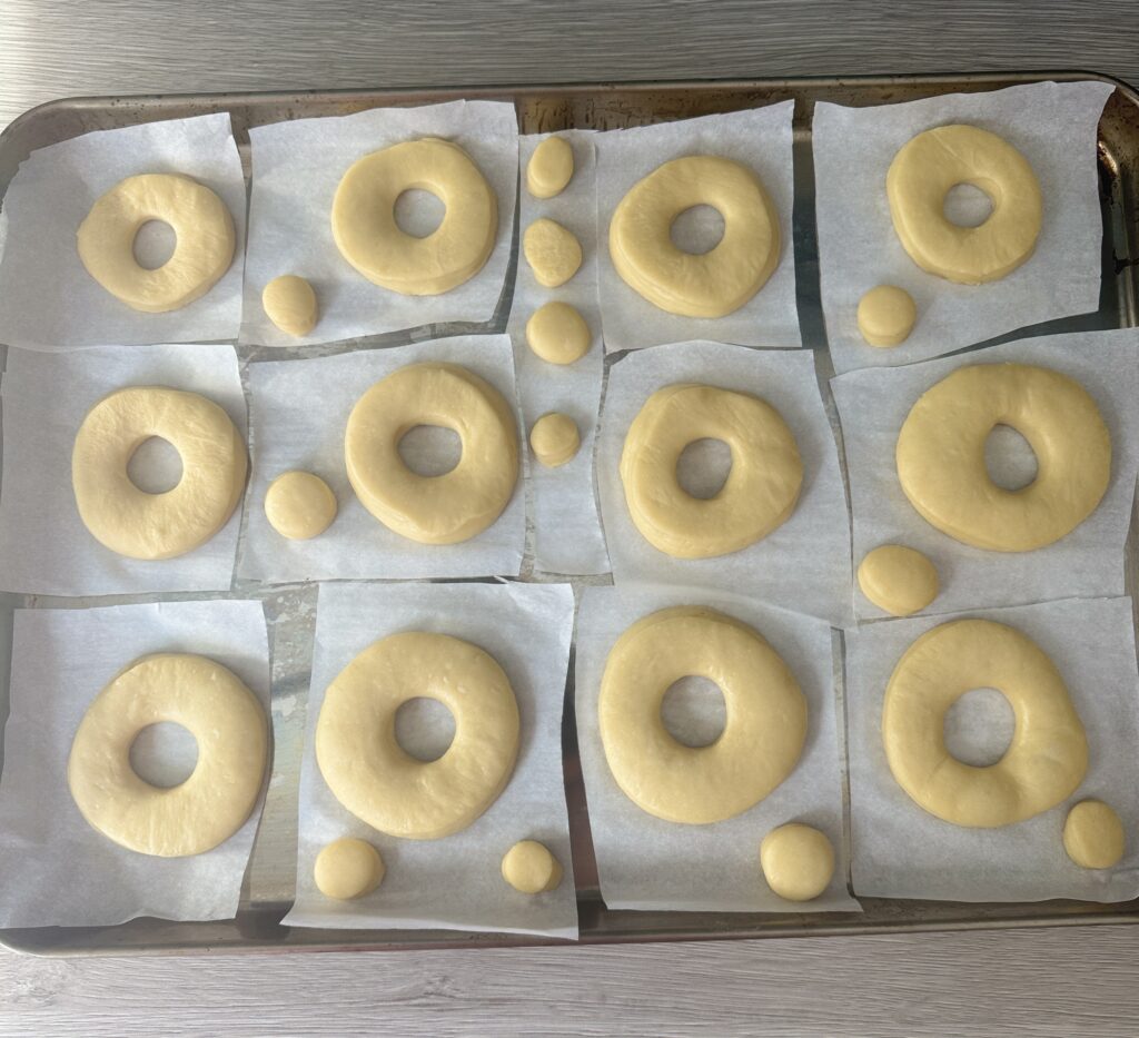 proofed sourdough donuts