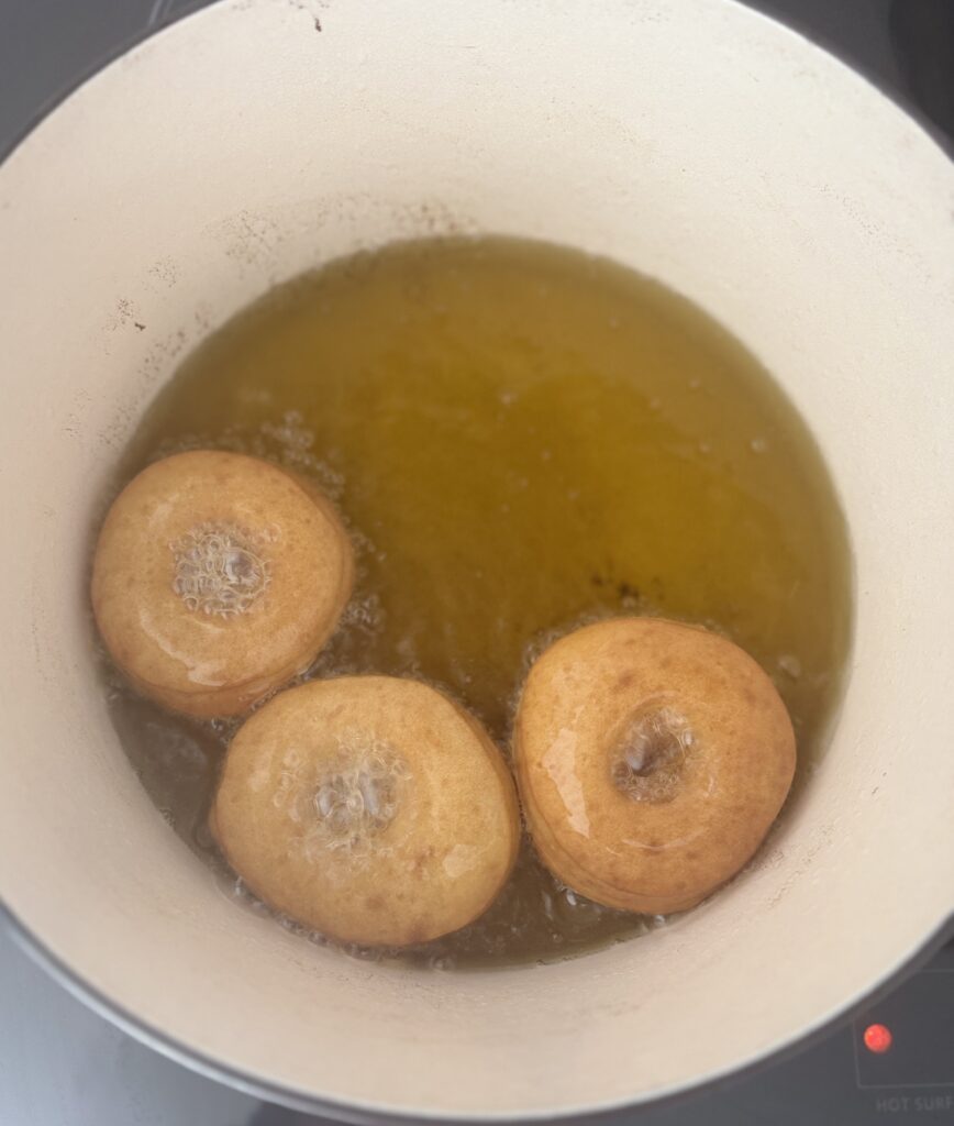frying donuts