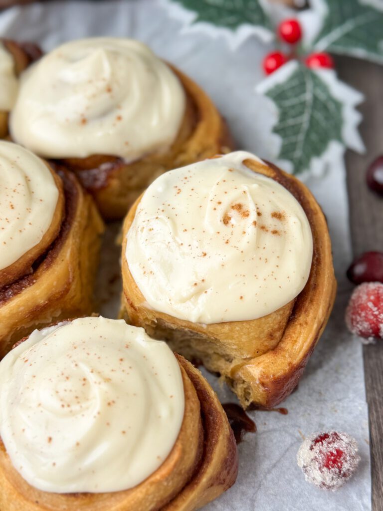 gingerbread sourdough cinnamon rolls