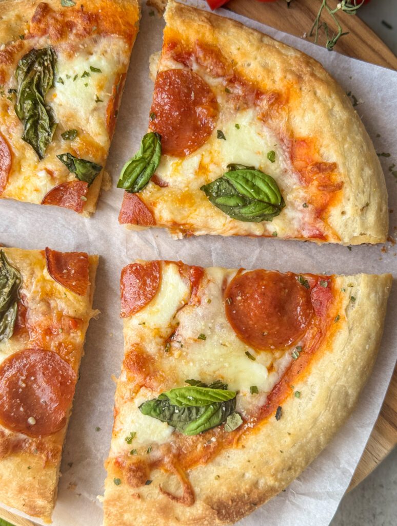 baked sourdough pizza